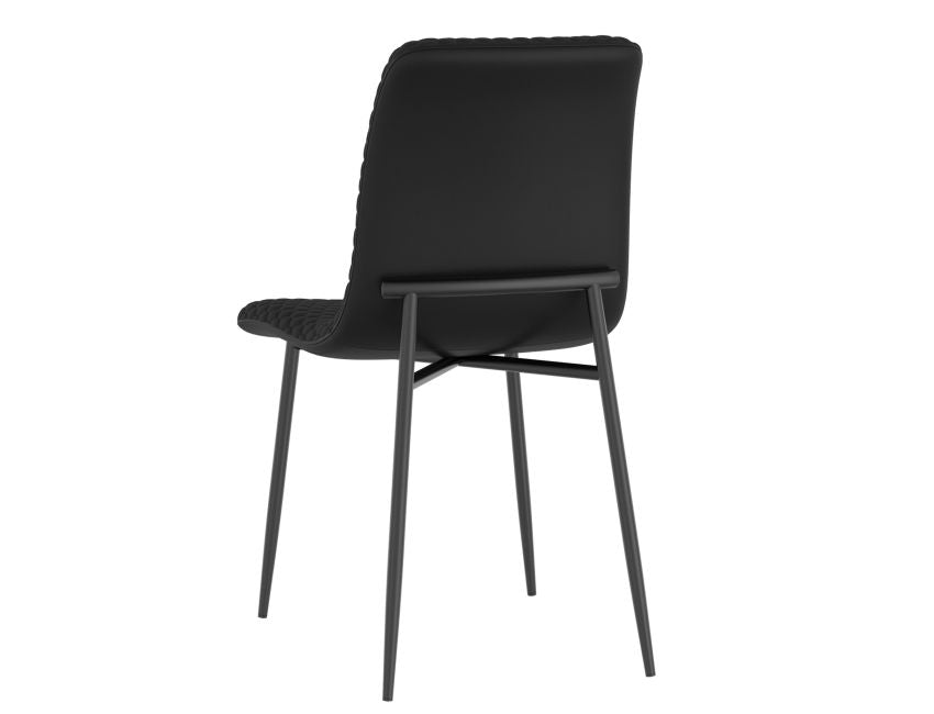 Black Faux Leather Dining Chair (Set of 2)