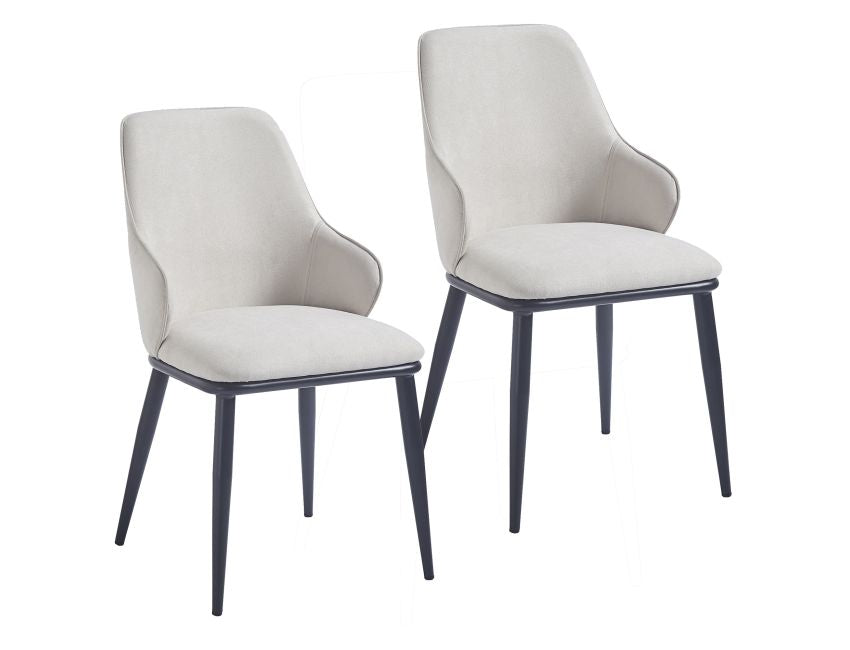 Beige and Black Dining Chair (Set of 2)